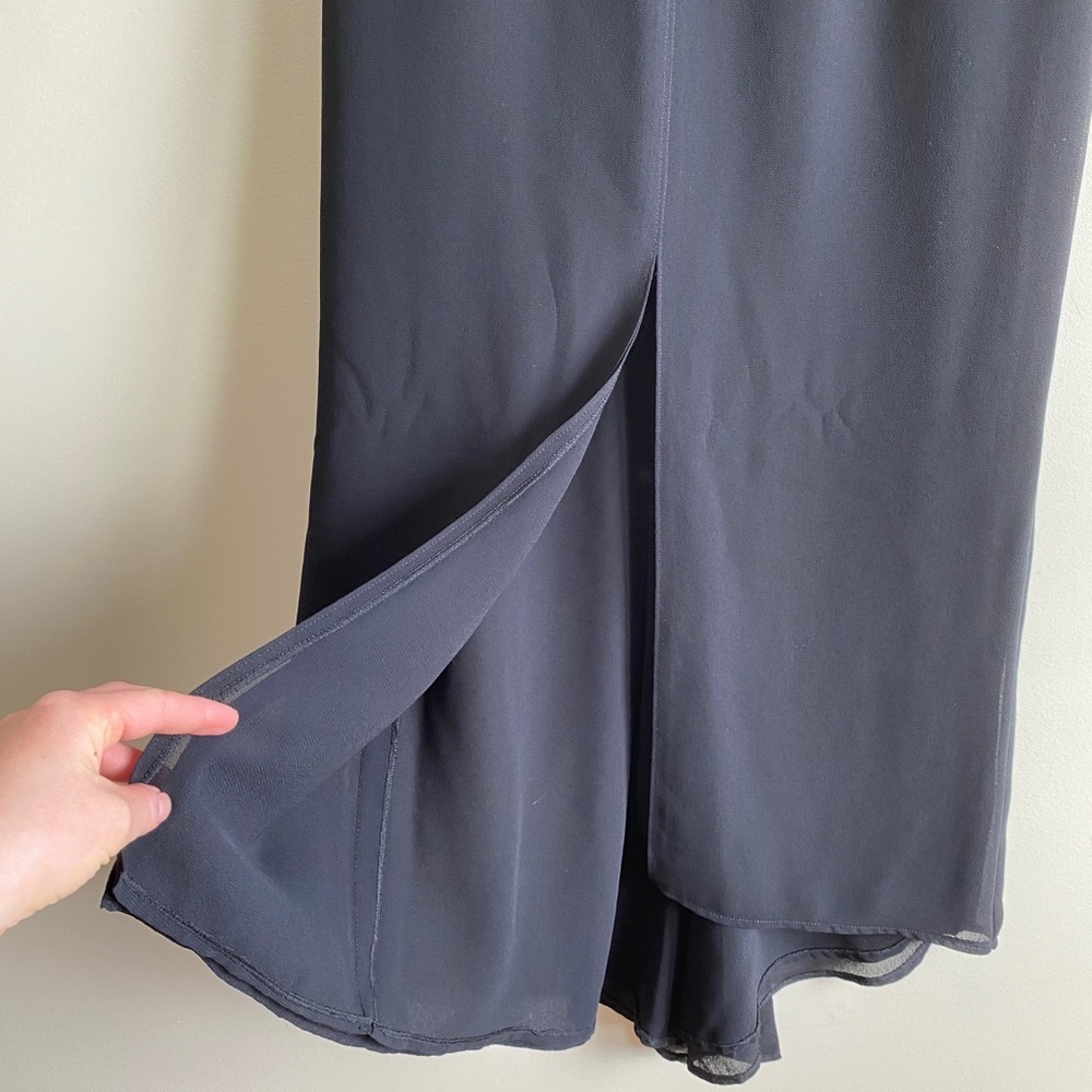 Vintage Nu Mode Black Maxi Skirt High Low Asymmetrical - Picture 3 of 4